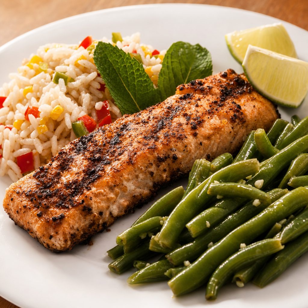Grilled Mojito Salmon.