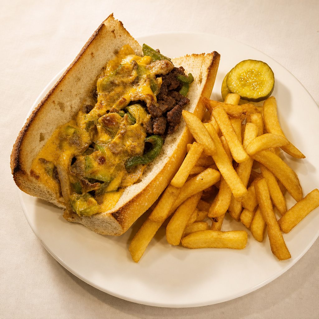 Sautéed Cheese Steak Sandwich.