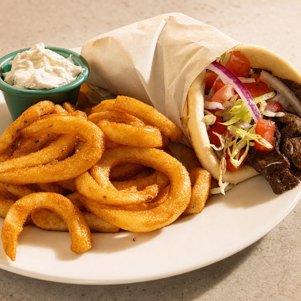 Beef Gyro Sandwich.