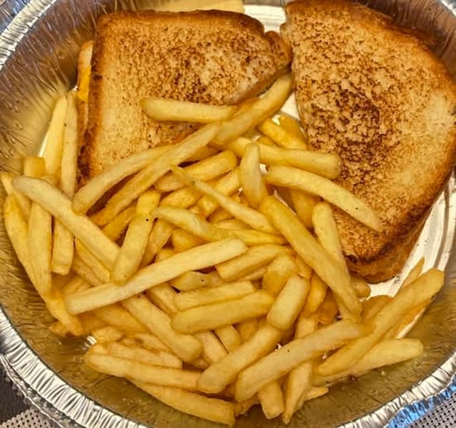 Kid’s Grilled Cheese Sandwich and Fries.
